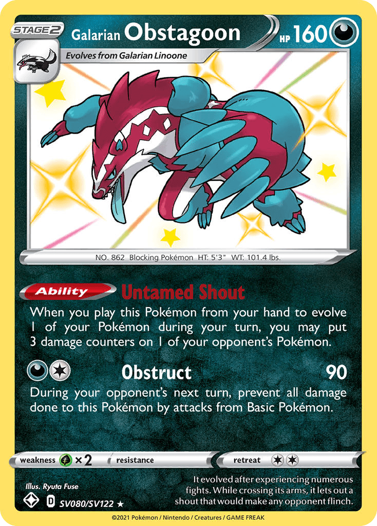 Galarian Obstagoon Shining Fates Shiny Vault