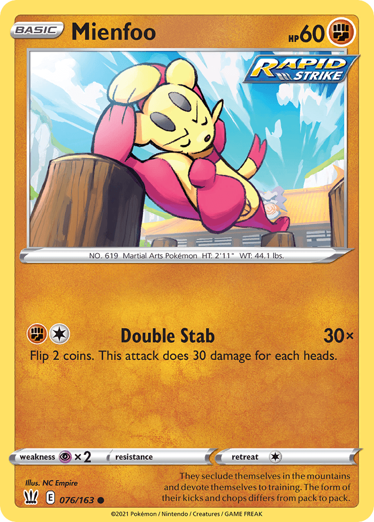 Mienfoo Battle Styles