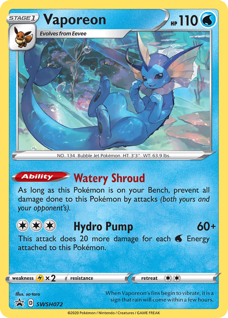 Vaporeon SWSH Black Star Promos