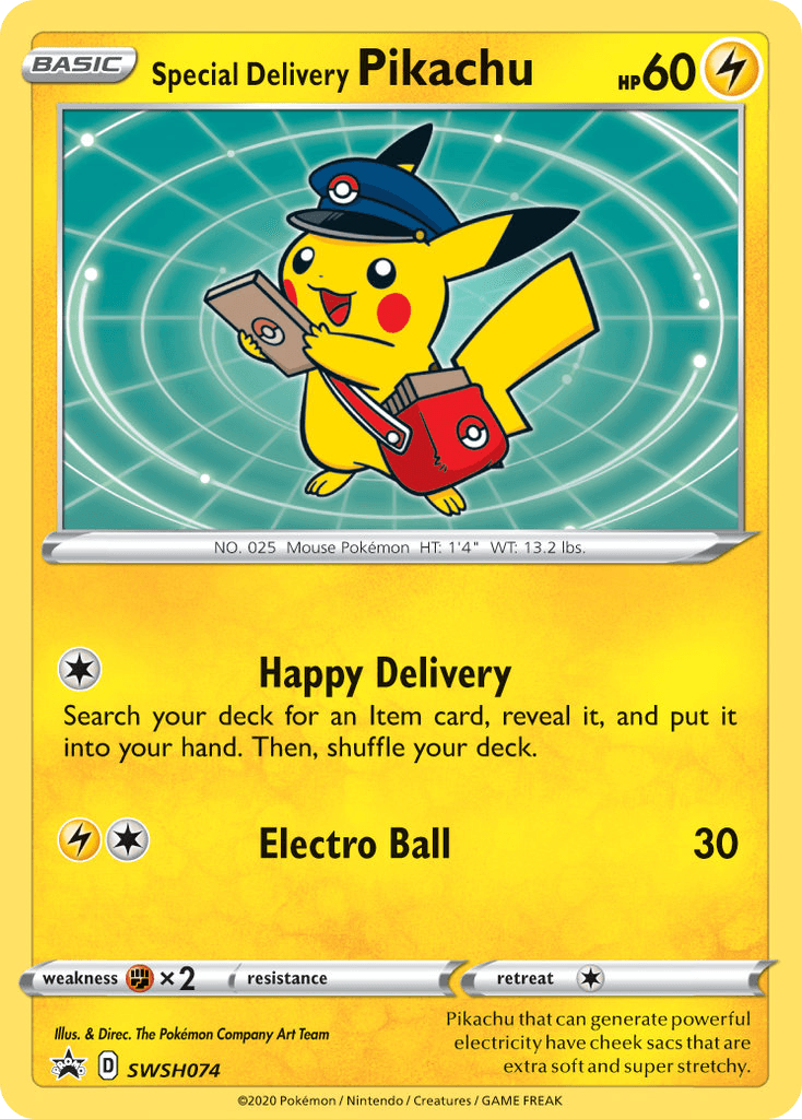 Special Delivery Pikachu SWSH Black Star Promos